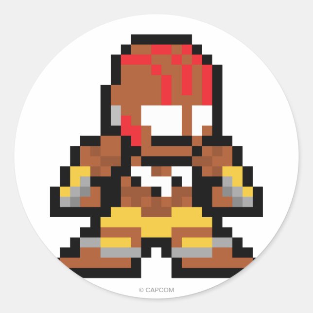 8-Bit Dhalsim Classic Round Sticker (Front)