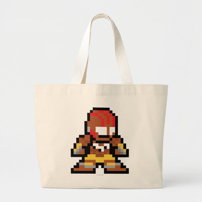 8-Bit Dhalsim Large Tote Bag (Front)