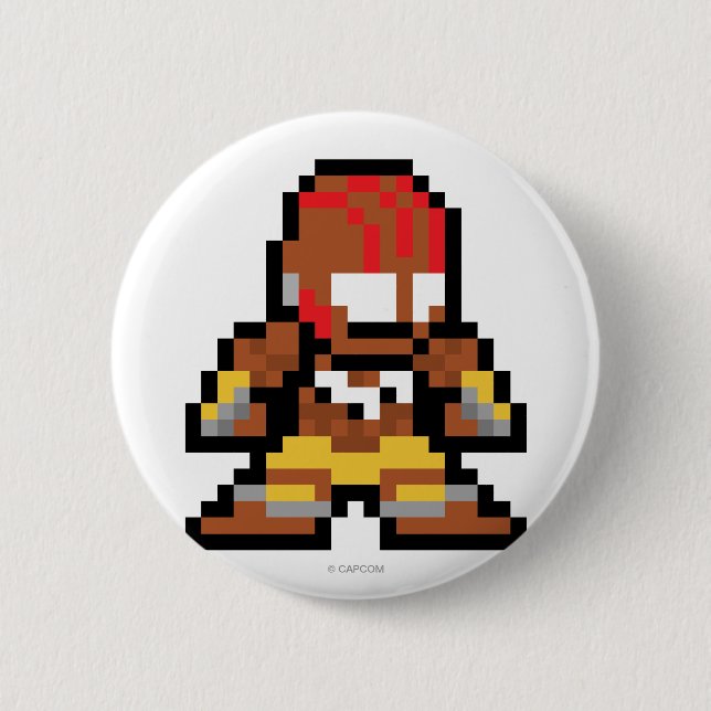 8-Bit Dhalsim Pinback Button (Front)