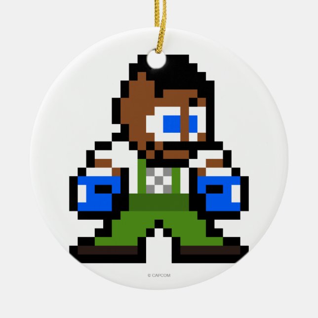 8-Bit Dudley Ceramic Ornament (Front)