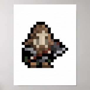 8-Bit Dwarf 16x16 Pixel Art Poster