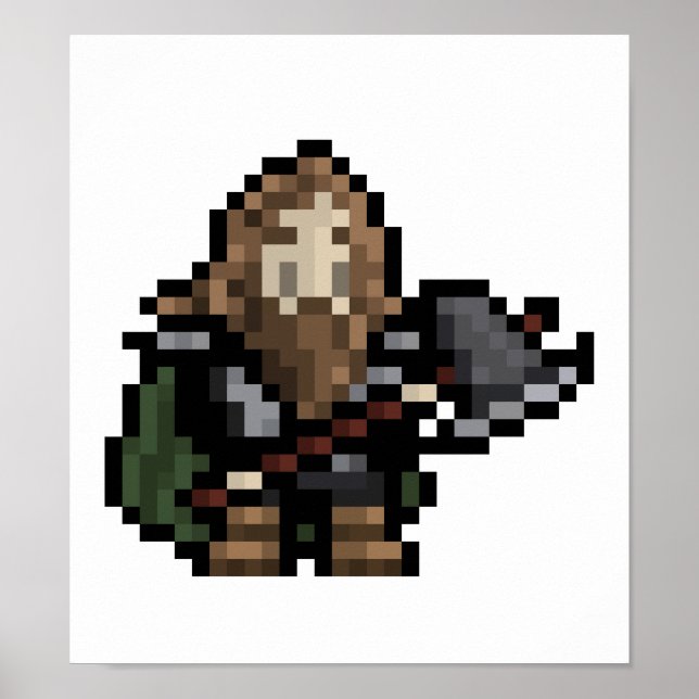 8-Bit Dwarf Pixel Art Poster (Front)