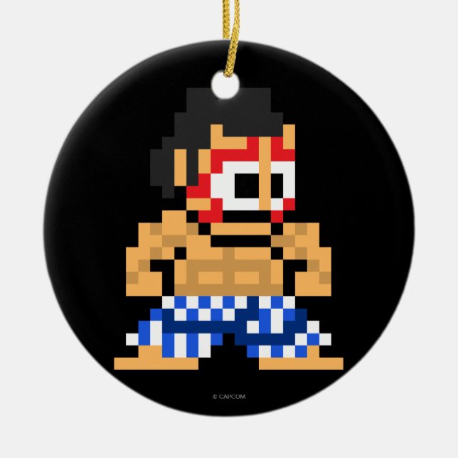8-Bit E. Honda Ceramic Ornament (Front)
