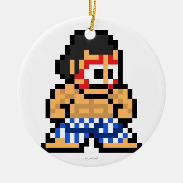 8-Bit E. Honda Ceramic Ornament (Front)