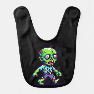 8-bit funny zombie Halloween  Baby Bib