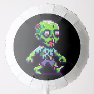 8-bit funny zombie Halloween Balloon