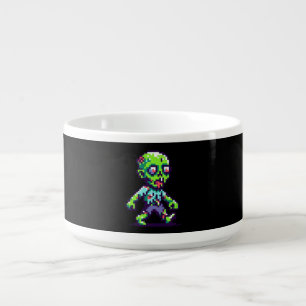 8-bit funny zombie Halloween Bowl