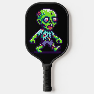 8-bit funny zombie Halloween Carbon Fiber Pickleball Paddle