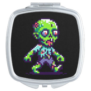 8-bit funny zombie Halloween Compact Mirror
