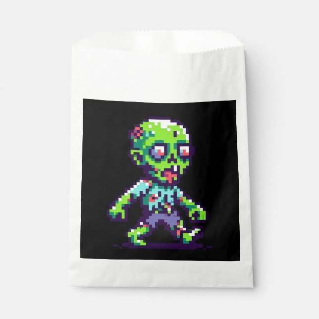 8-bit funny zombie Halloween  Favor Bag (Front)