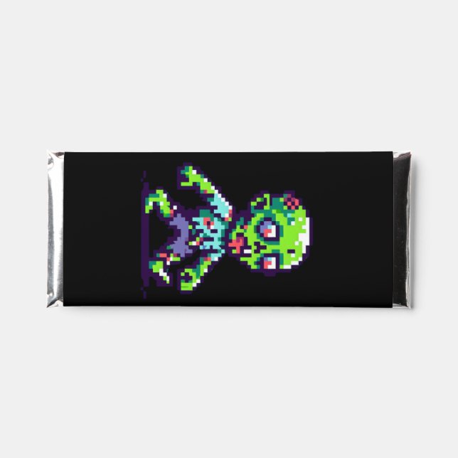 8-bit funny zombie Halloween  Hershey Bar Favors (Front)