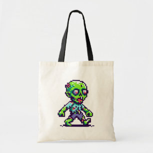8-bit funny zombie Halloween Tote Bag