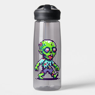 8-bit funny zombie Halloween  Water Bottle