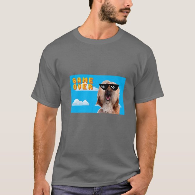 8-Bit Game Over Afghan Hound 2 T-Shirt (Front)