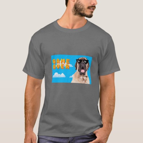 8_Bit Game Over Mastiff T_Shirt