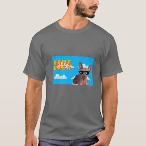 8_Bit Game Over Xoloitzcuintli T_Shirt