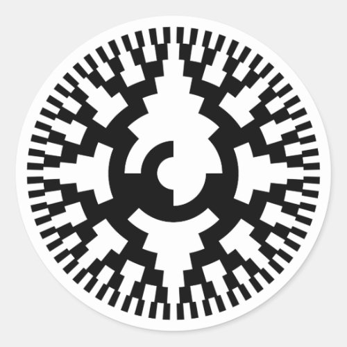 8 Bit Gray Code Rotary Encoder Classic Round Sticker