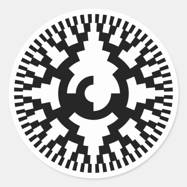 8 Bit Gray Code Rotary Encoder Classic Round Sticker (Front)