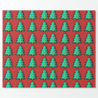 Green pixels wrapping paper