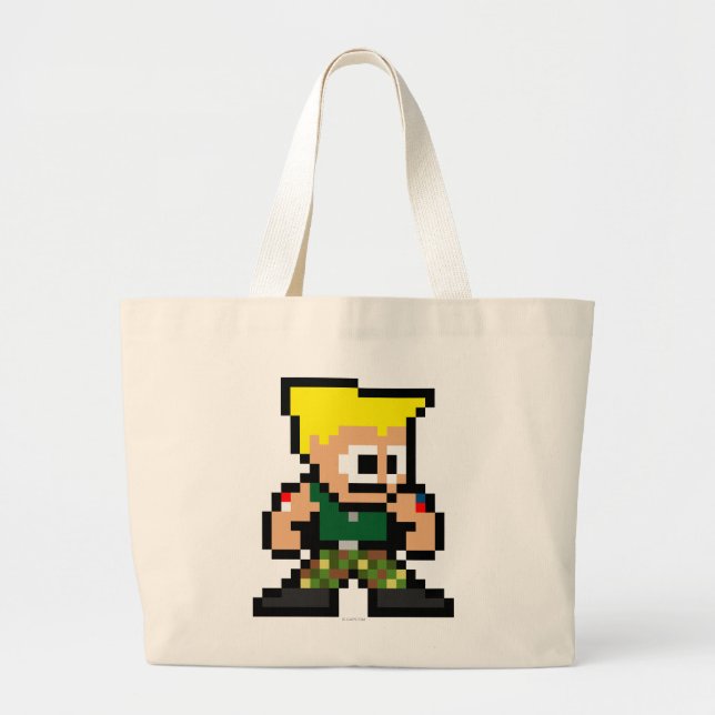 8-Bit Guile Large Tote Bag (Front)