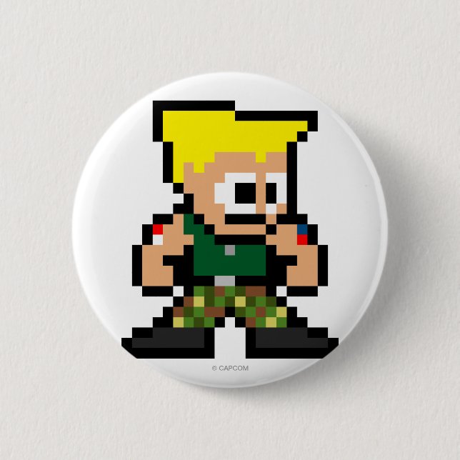 8-Bit Guile Pinback Button (Front)