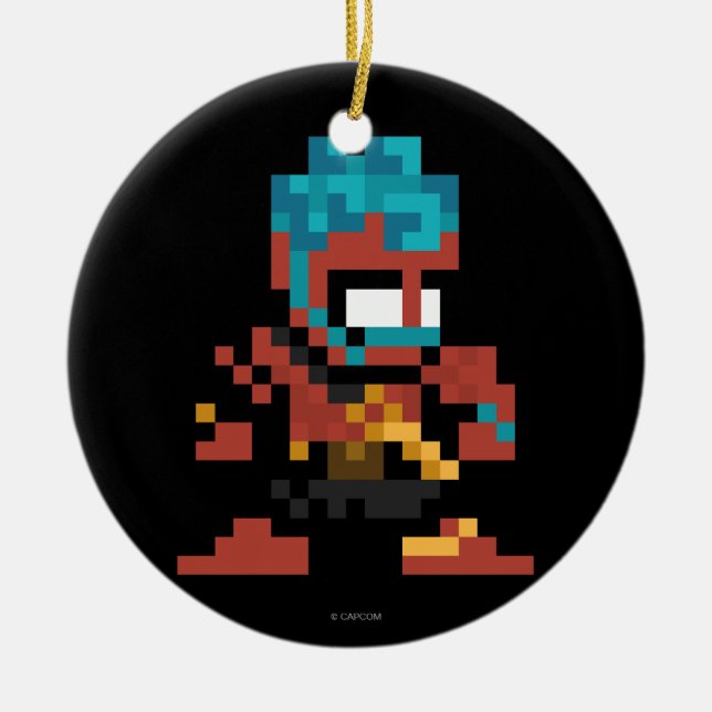 8-Bit Hakan Ceramic Ornament (Front)