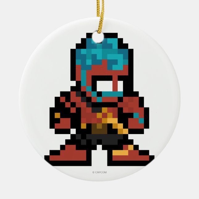 8-Bit Hakan Ceramic Ornament (Front)