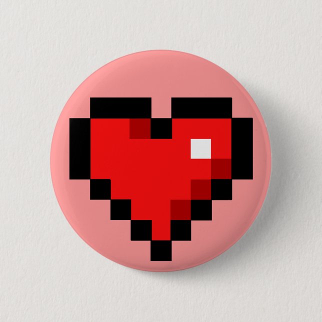 8-bit heart button (Front)