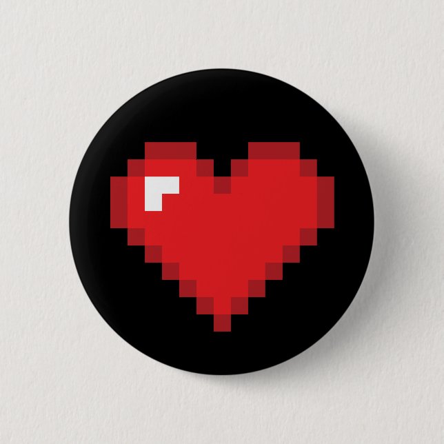 8 Bit Heart Button (Front)