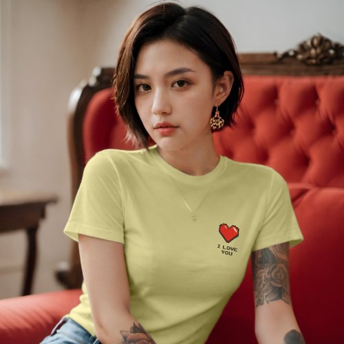 8_bit Heart Emoji I Love You T_Shirt