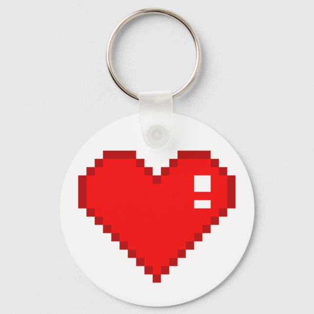 8 Bit Heart Keychain (Front)