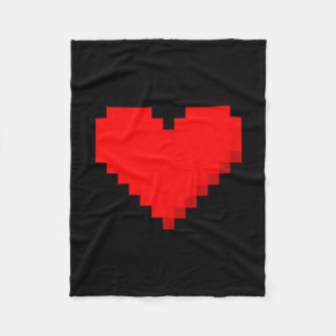 8 Bit Heart Retro Valentines Day Xel Artwork  Fleece Blanket