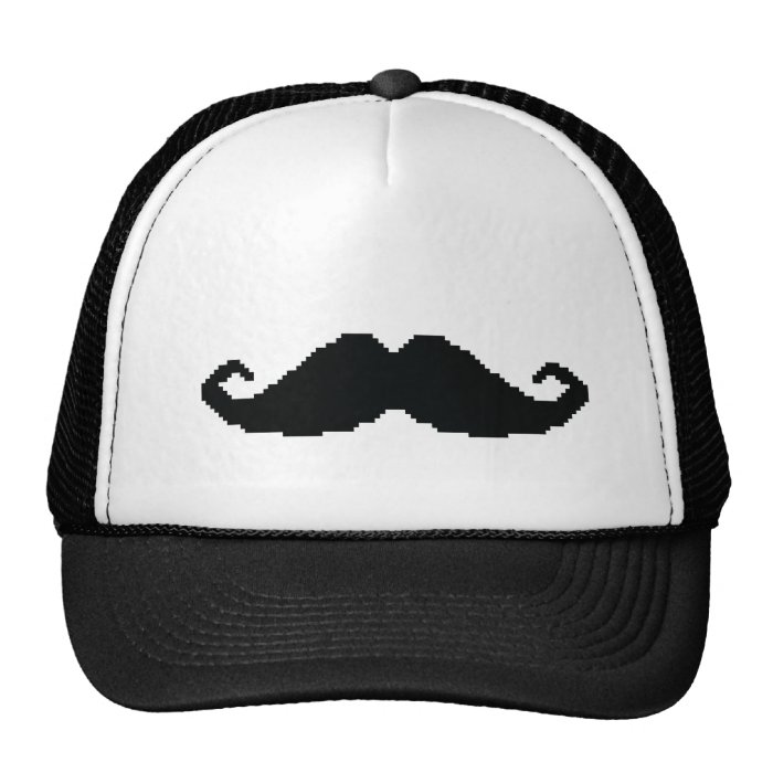 8 Bit Hipster Mustache Mesh Hats