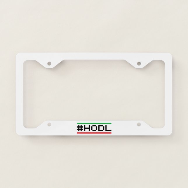 8-Bit #HODL Chart | License Plate Frame (Front)