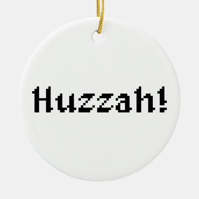 8 Bit Huzzah! Ceramic Ornament (Front)