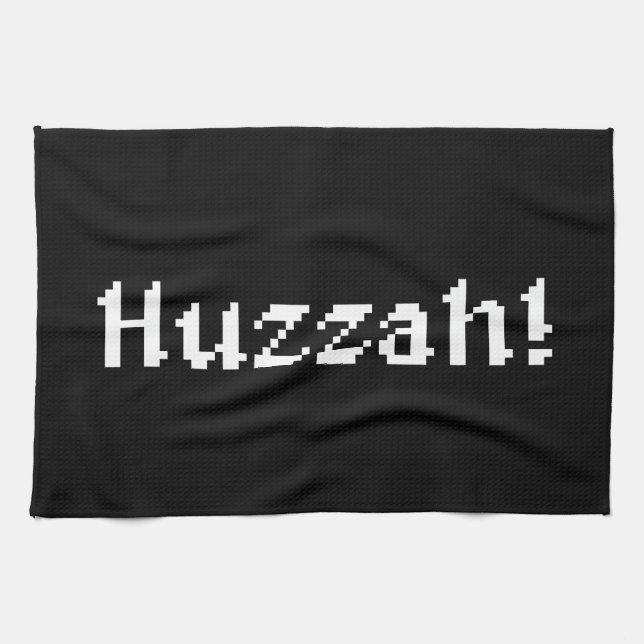 8 Bit Huzzah! Kitchen Towel (Horizontal)