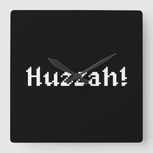 8 Bit Huzzah! Square Wall Clock