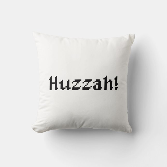 8 Bit Huzzah! Throw Pillow (Front)