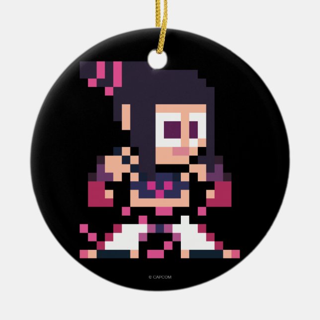 8-Bit Juri Ceramic Ornament (Front)