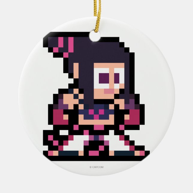 8-Bit Juri Ceramic Ornament (Front)