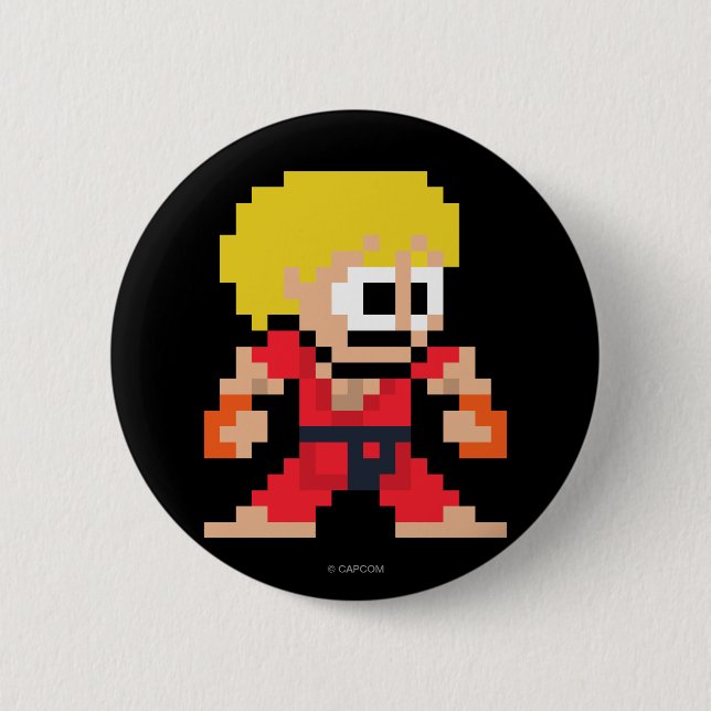 8-Bit Ken Button (Front)