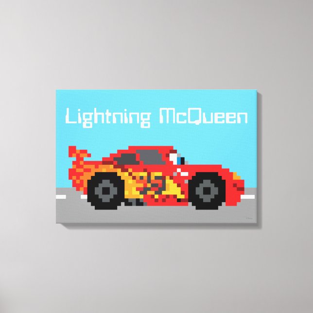 8-Bit Lightning McQueen Canvas Print (Front)