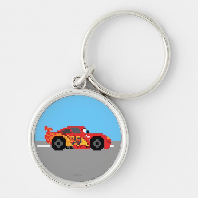 8-Bit Lightning McQueen Keychain (Front)