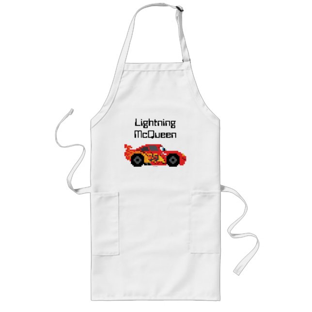 8-Bit Lightning McQueen Long Apron (Front)