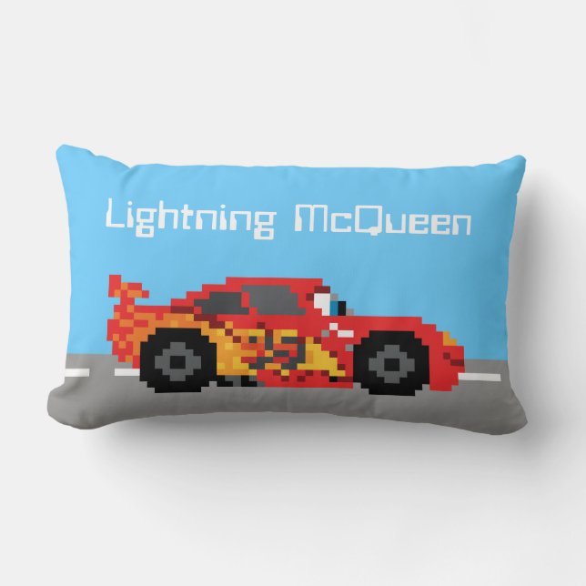 8-Bit Lightning McQueen Lumbar Pillow (Front)
