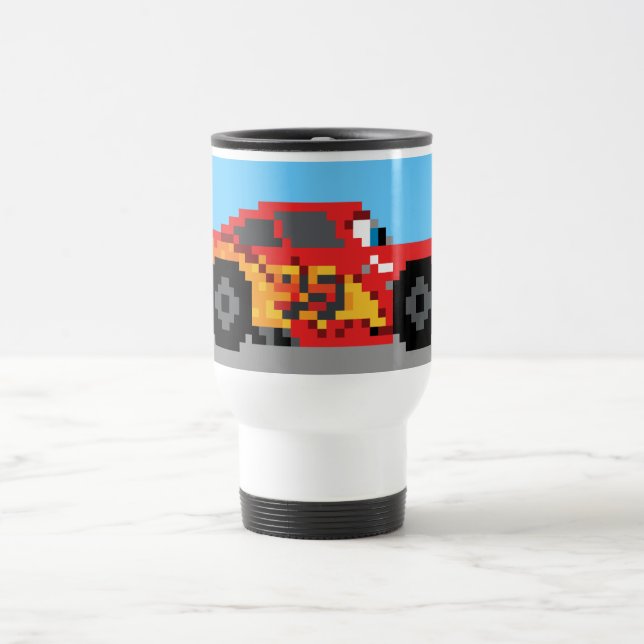 8-Bit Lightning McQueen Travel Mug (Center)