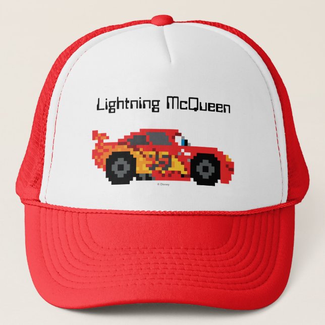 8-Bit Lightning McQueen Trucker Hat (Front)