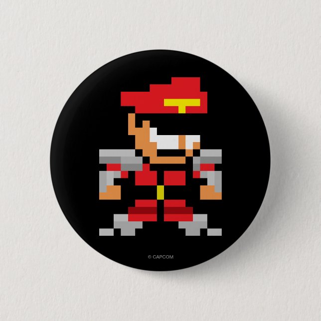 8-Bit M. Bison Button (Front)