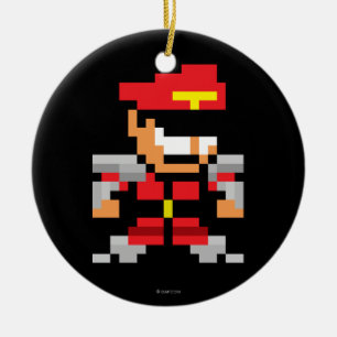 8-Bit M. Bison Ceramic Ornament