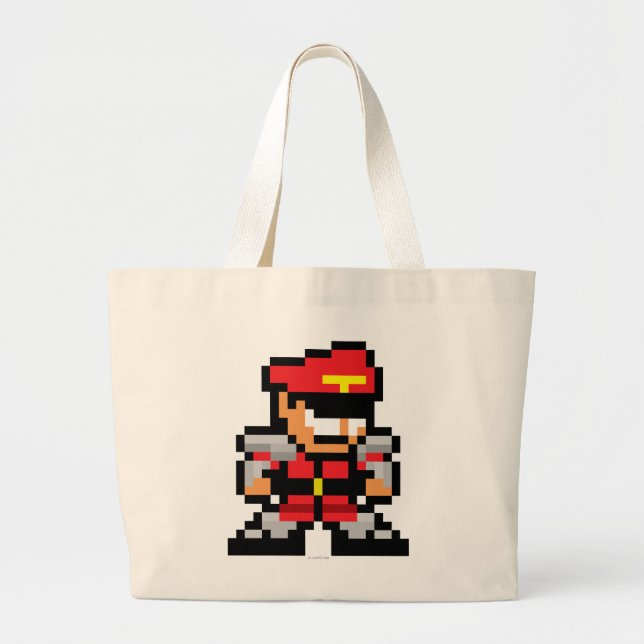 8-Bit M. Bison Large Tote Bag (Front)